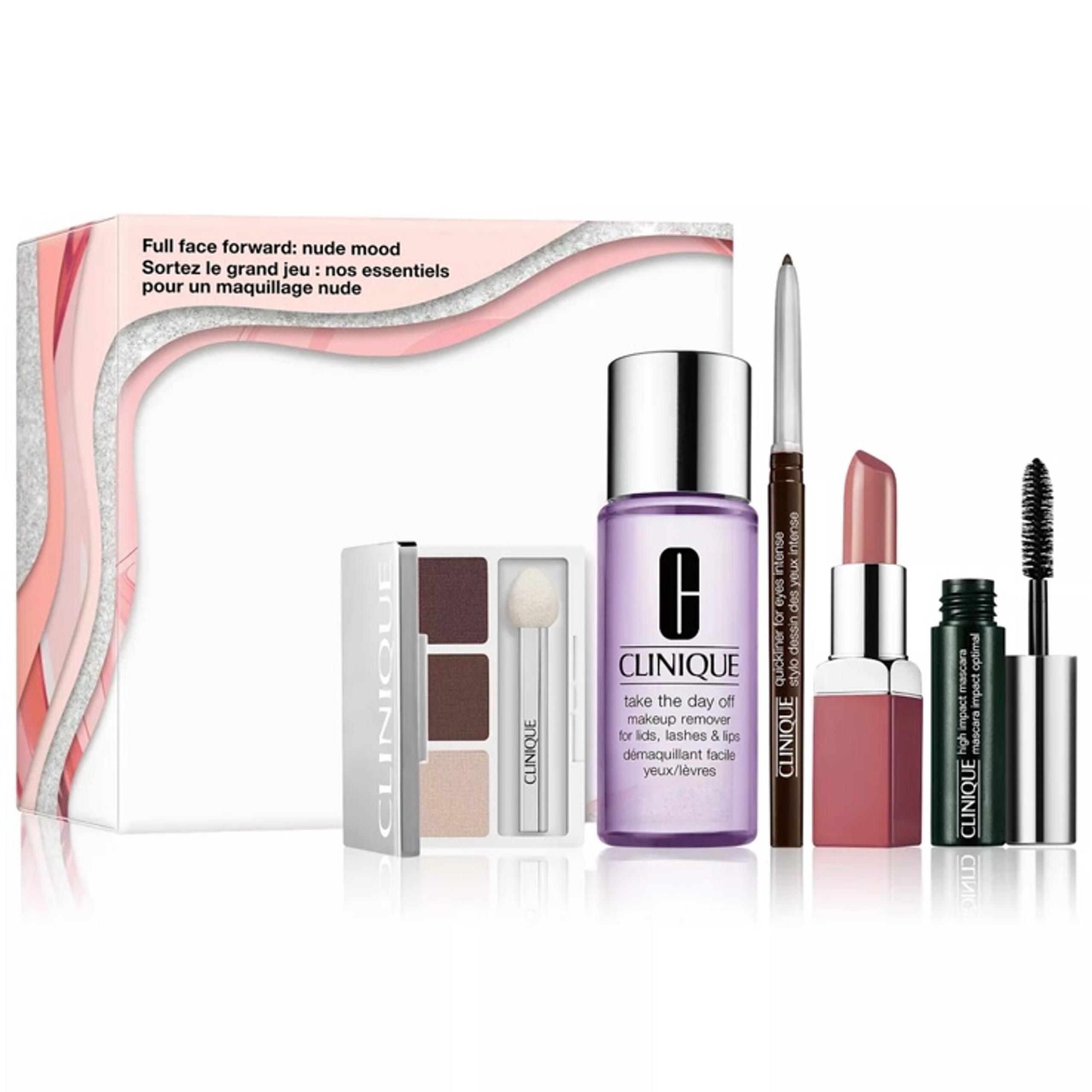 NWT CLINIQUE 5-Pc. Full Face Forward: Nude Mood Makeup Set Clinique Full Face Fo