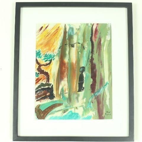 Abstract Oil Painting Todd Keylock Portland, Oregon, Framed, Matted and Glass