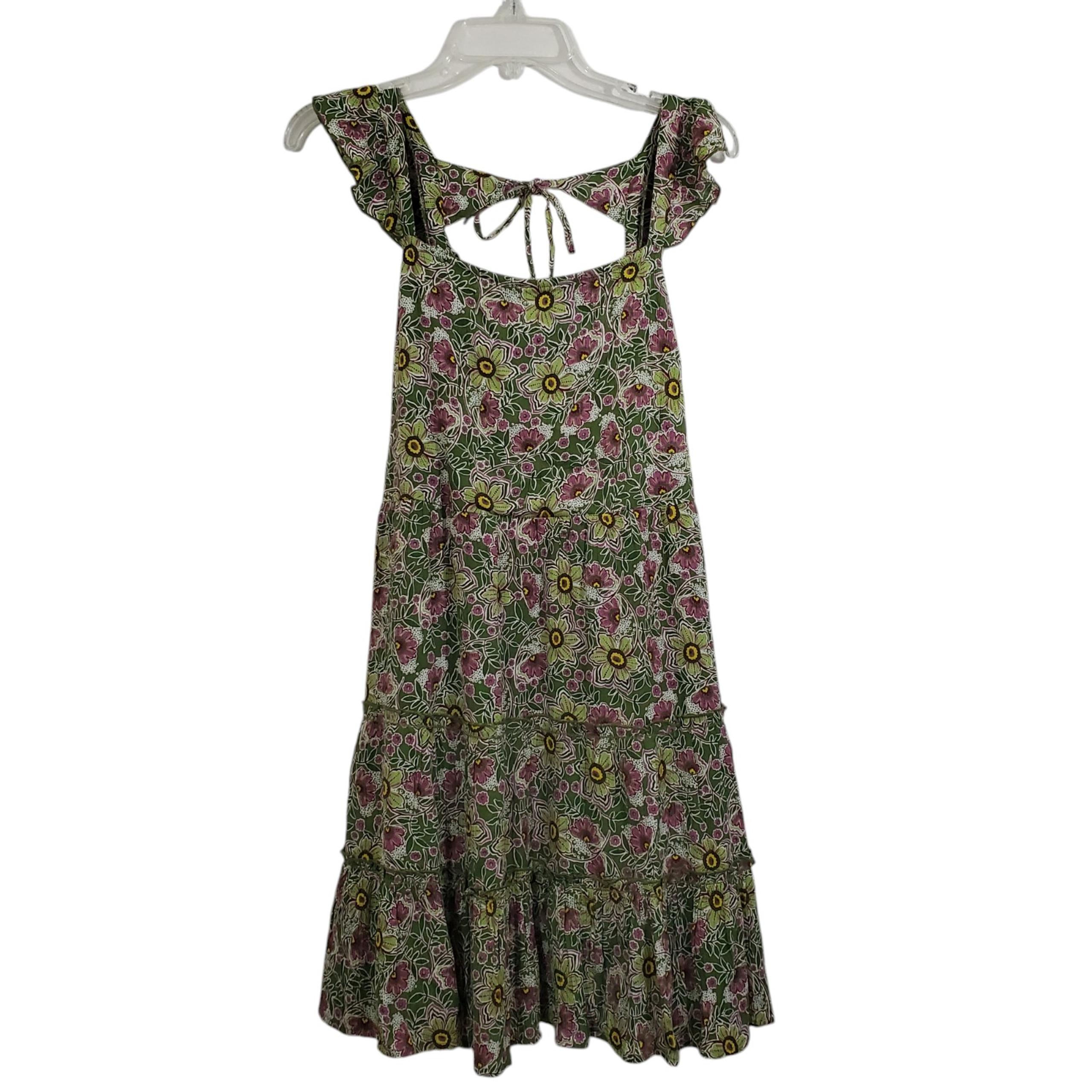 Maurices Green Floral Open Back Mini Dress NWT Size Large Cottagecore Boho
