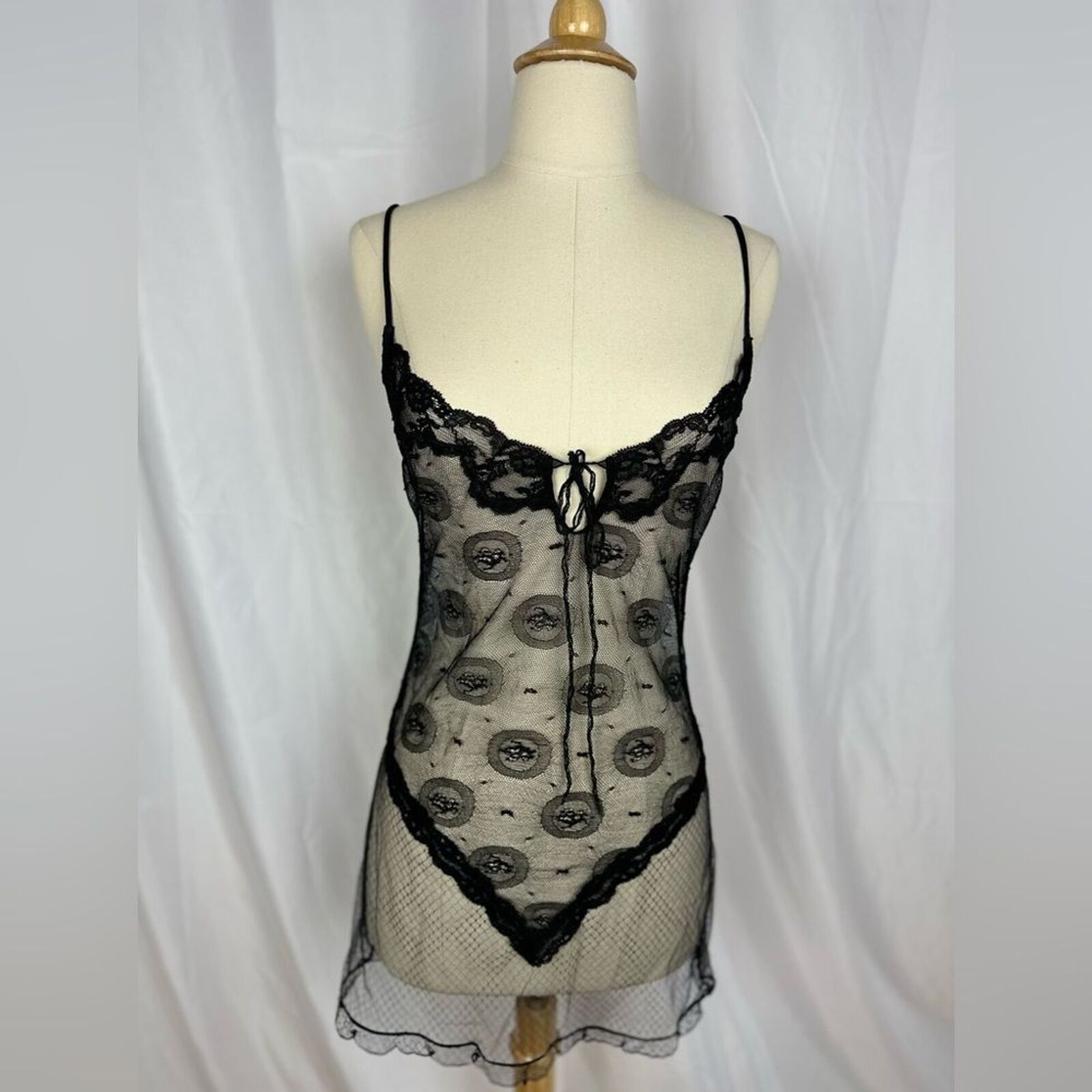 New La Perla Black Lace Chemise Sz 1