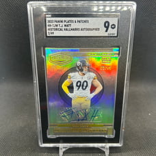 2023 Panini Plates & Patches Historical Hallmarks AU #HHTJW Tj Watt /49 SGC 9!