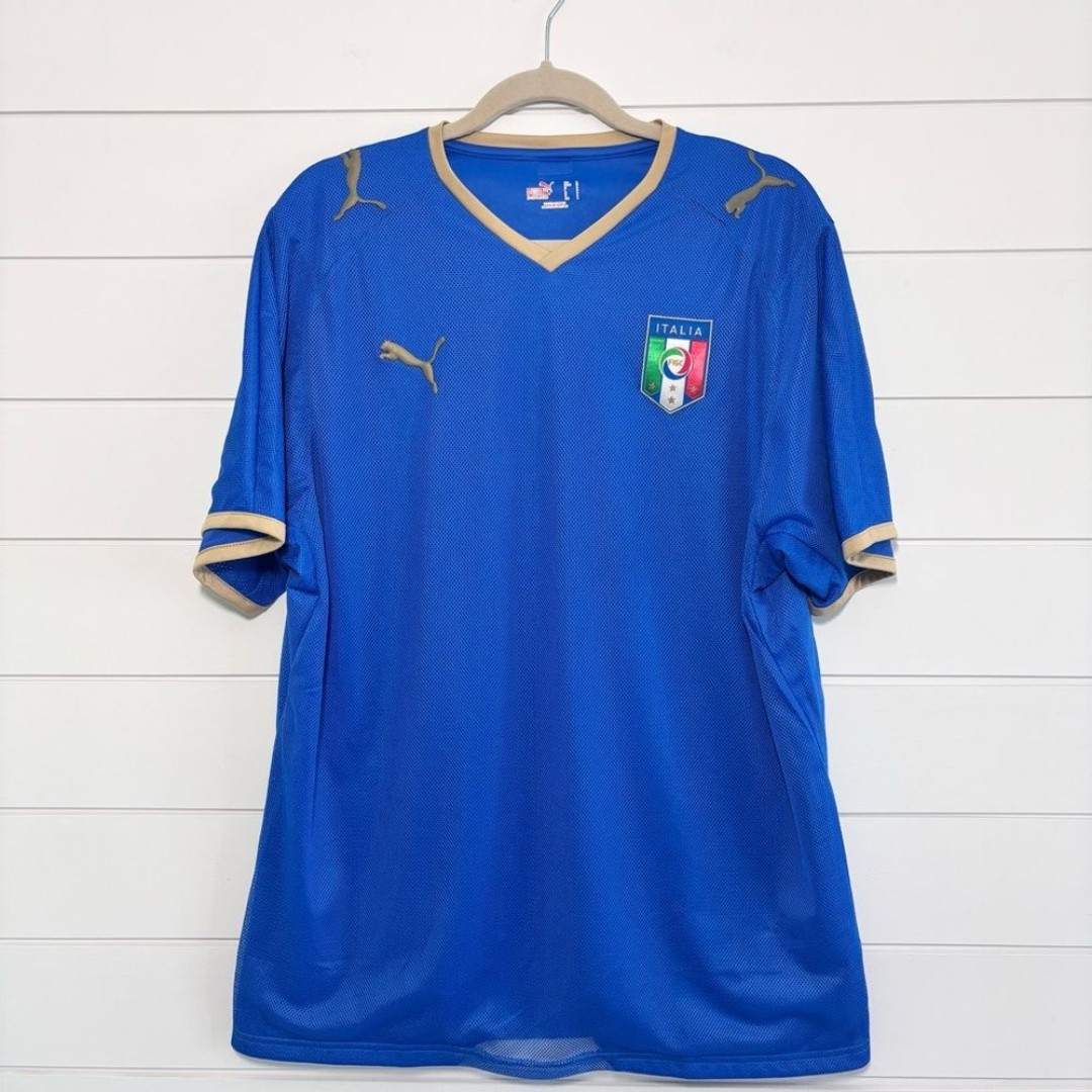 Puma Italy Football Soccer Home Jersey Shirt Size L