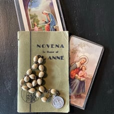 Vintage ST ANNE CHAPLET, ST ANNE PAMPHLET AND ST ANNE ITALIAN HOLY CARDS