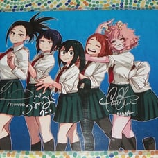 X3 Glass Clinkenbeard My Hero Academia Class 1A Girls Signed 11x17 Auto JSA BAS