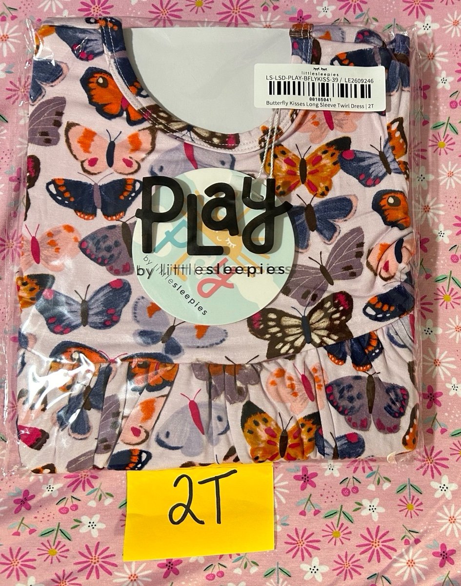 Little Sleepies 2T Butterfly Kisses Long Sleeve Twirl Dress