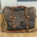 New 15.6 In Unisex Vintage Leather & Waxed Canvas Briefcase Satchel Laptop Bag