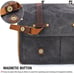 New 15.6 In Unisex Vintage Leather & Waxed Canvas Briefcase Satchel Laptop Bag