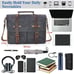New 15.6 In Unisex Vintage Leather & Waxed Canvas Briefcase Satchel Laptop Bag