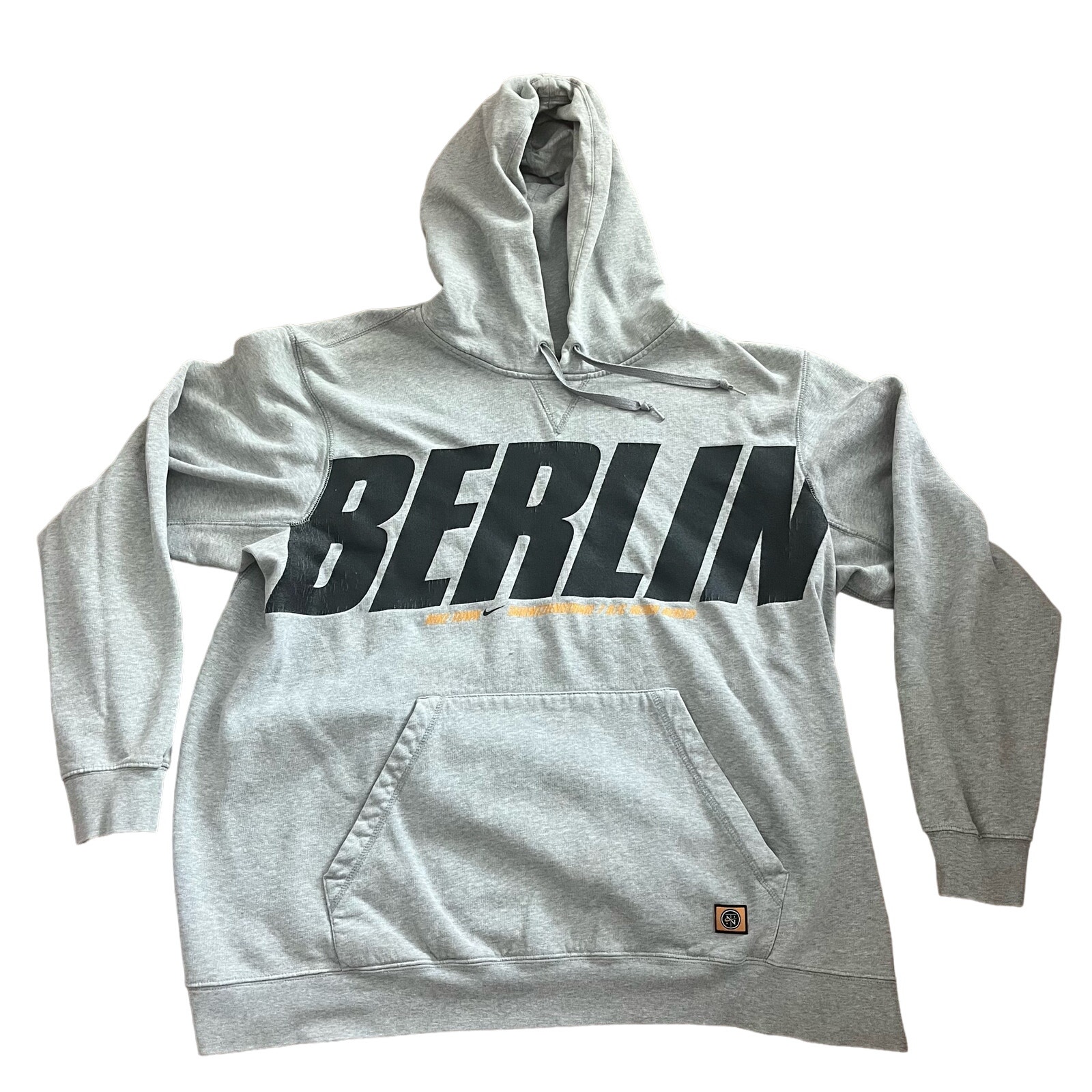 Vintage Nike Town Grey Berlin Hoodie Made in Greece Size Large