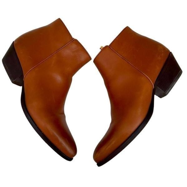 Thursday Boot Co. Women 7 Leather Ankle Booties Brown Side Zip Western Cowgirl