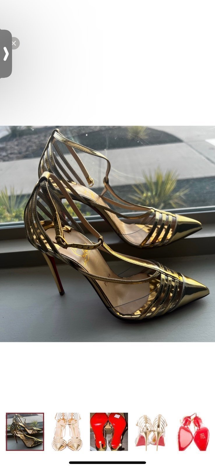 Gold Christian Louboutin DECK 100 SPECCHIO