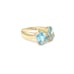 14K Yellow Gold Ring Size 6.5 Blue Topaz Diamond