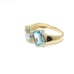 14K Yellow Gold Ring Size 6.5 Blue Topaz Diamond