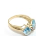 14K Yellow Gold Ring Size 6.5 Blue Topaz Diamond