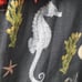Carolina K Kaftan Sea Horse Coral Shell Short Sleeve Maxi Dress Blue Beach M