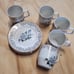 Woods England Rose Porcelain Coffee Cups and Plate Set
