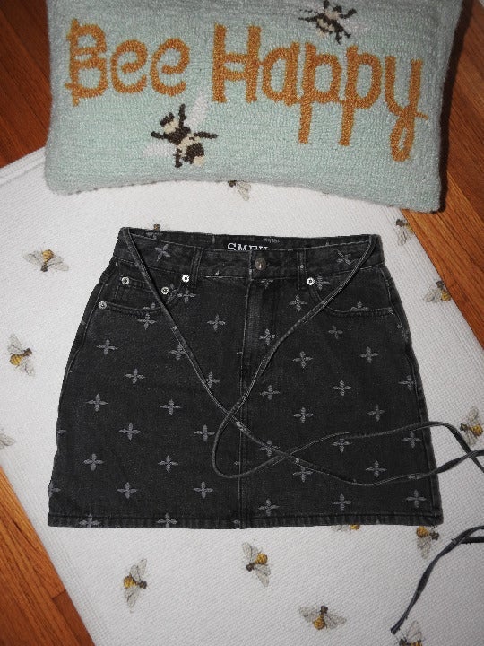 SMFK Garden Black Denim Skirt Sz Med Skirt