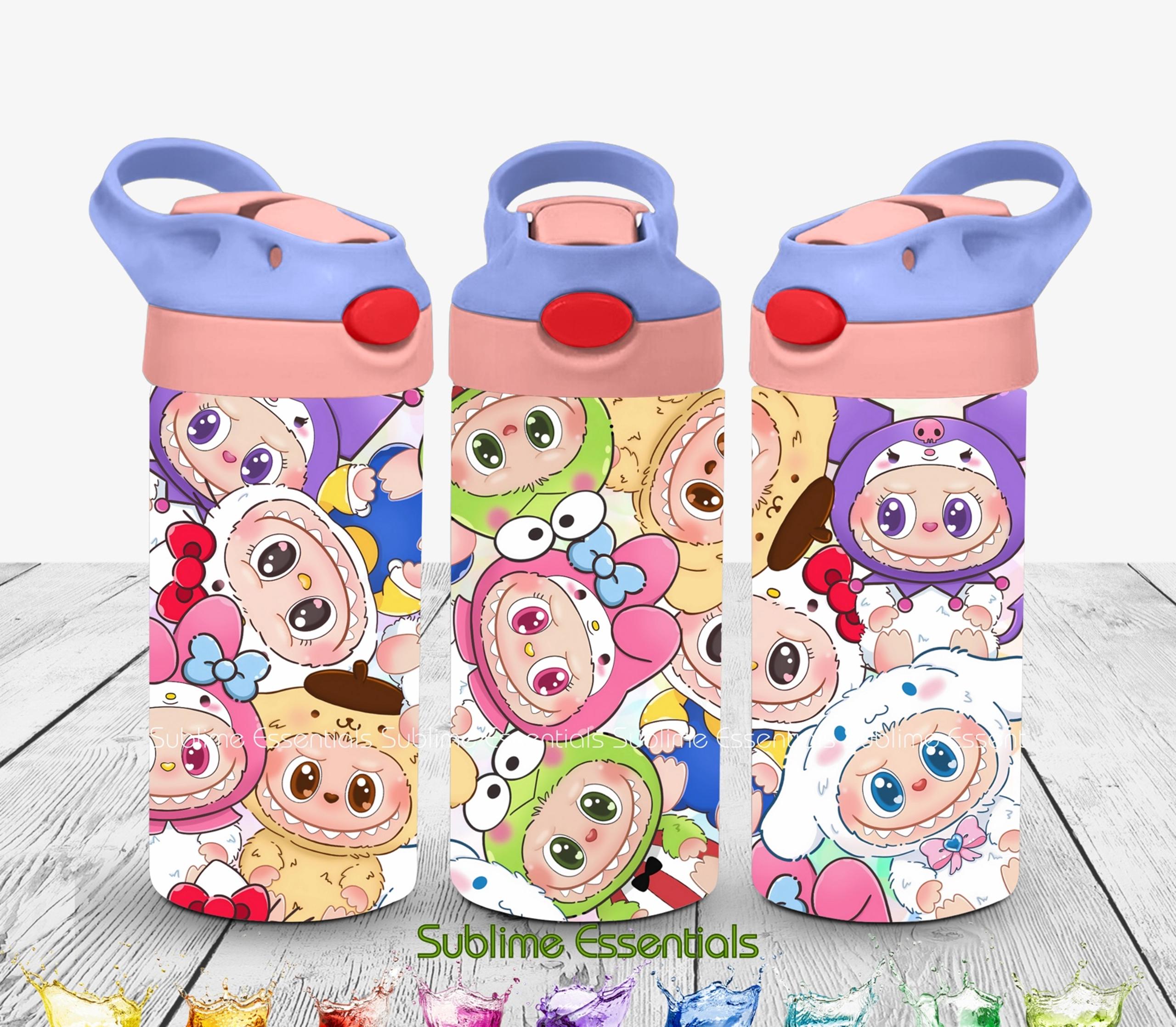 Labubu Inspired “Hello Kitty Dolls” - 12 Oz Kids Flip Top Tumbler - Add a Name!
