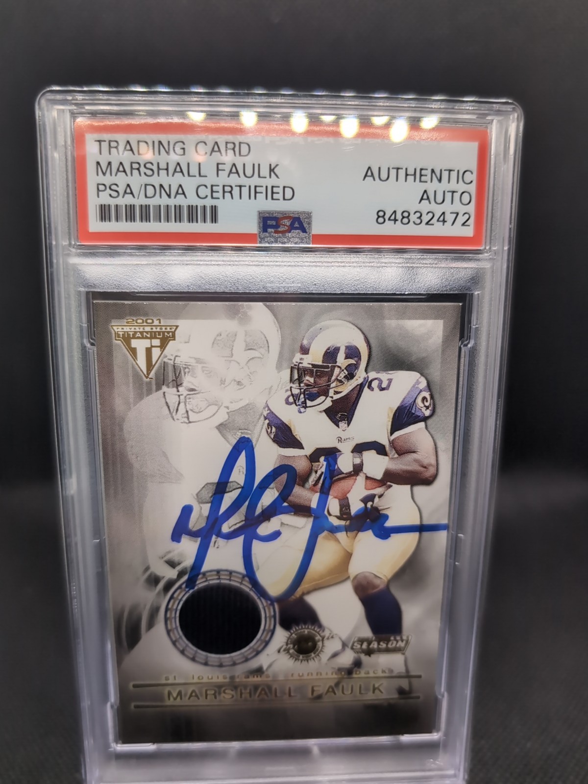 Marshall Faulk 2002 Pacific Game Worn Jersey Autograph One Of A Kind