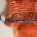 Unique Vintage Let’s Fashion Orange/Pink Sequin Sweetheart Bust & Organza Dress