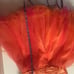 Unique Vintage Let’s Fashion Orange/Pink Sequin Sweetheart Bust & Organza Dress