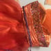 Unique Vintage Let’s Fashion Orange/Pink Sequin Sweetheart Bust & Organza Dress