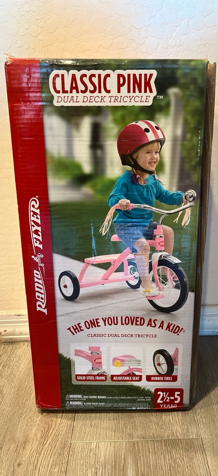 Classic pink dual deck tricycle shop