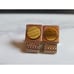 Tiger's Eye Gold Tone Mesh Metal Cufflinks Vintage 1970's