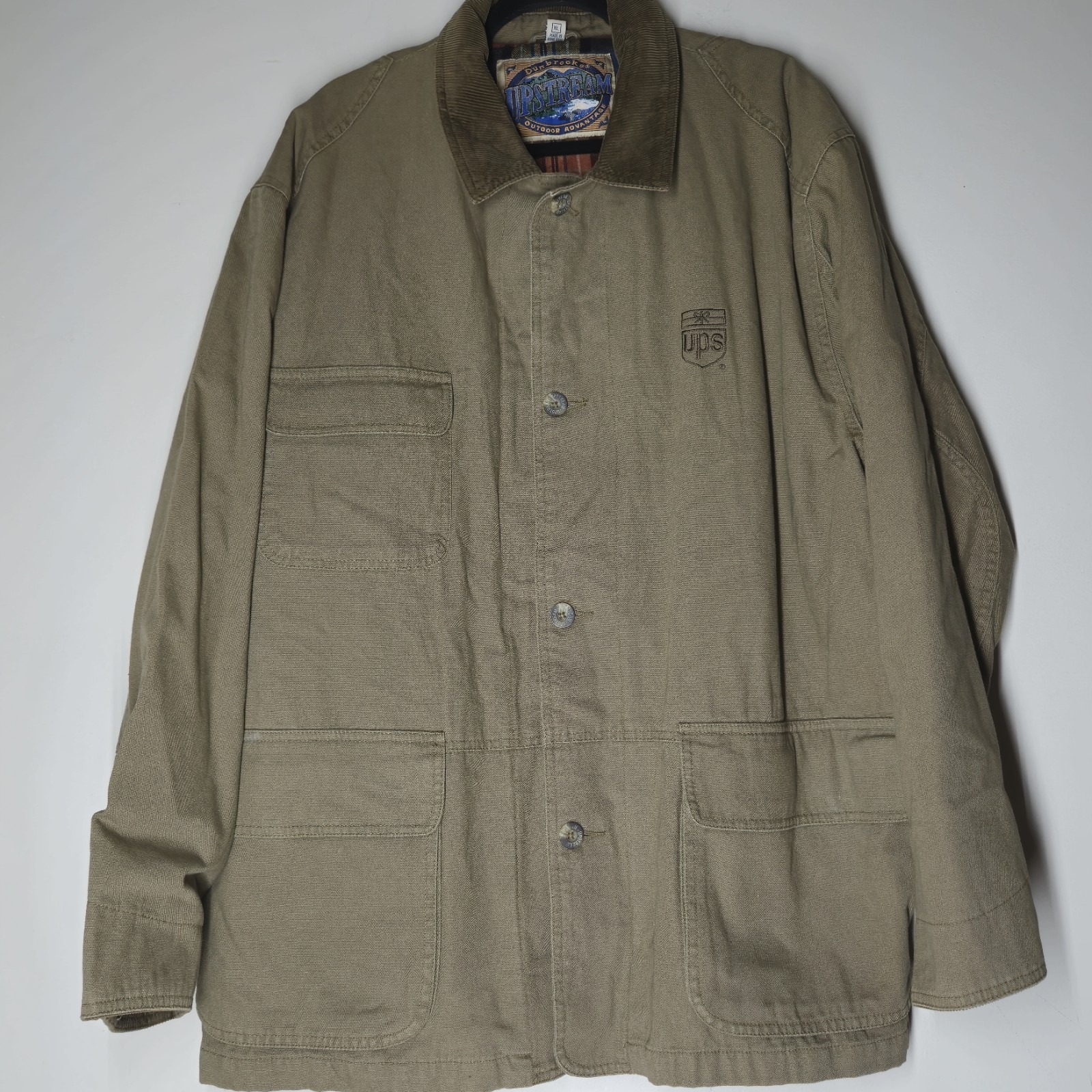 Vintage UPS United Parcel Service Jacket Dunbrooke Flannel Lined Size XL