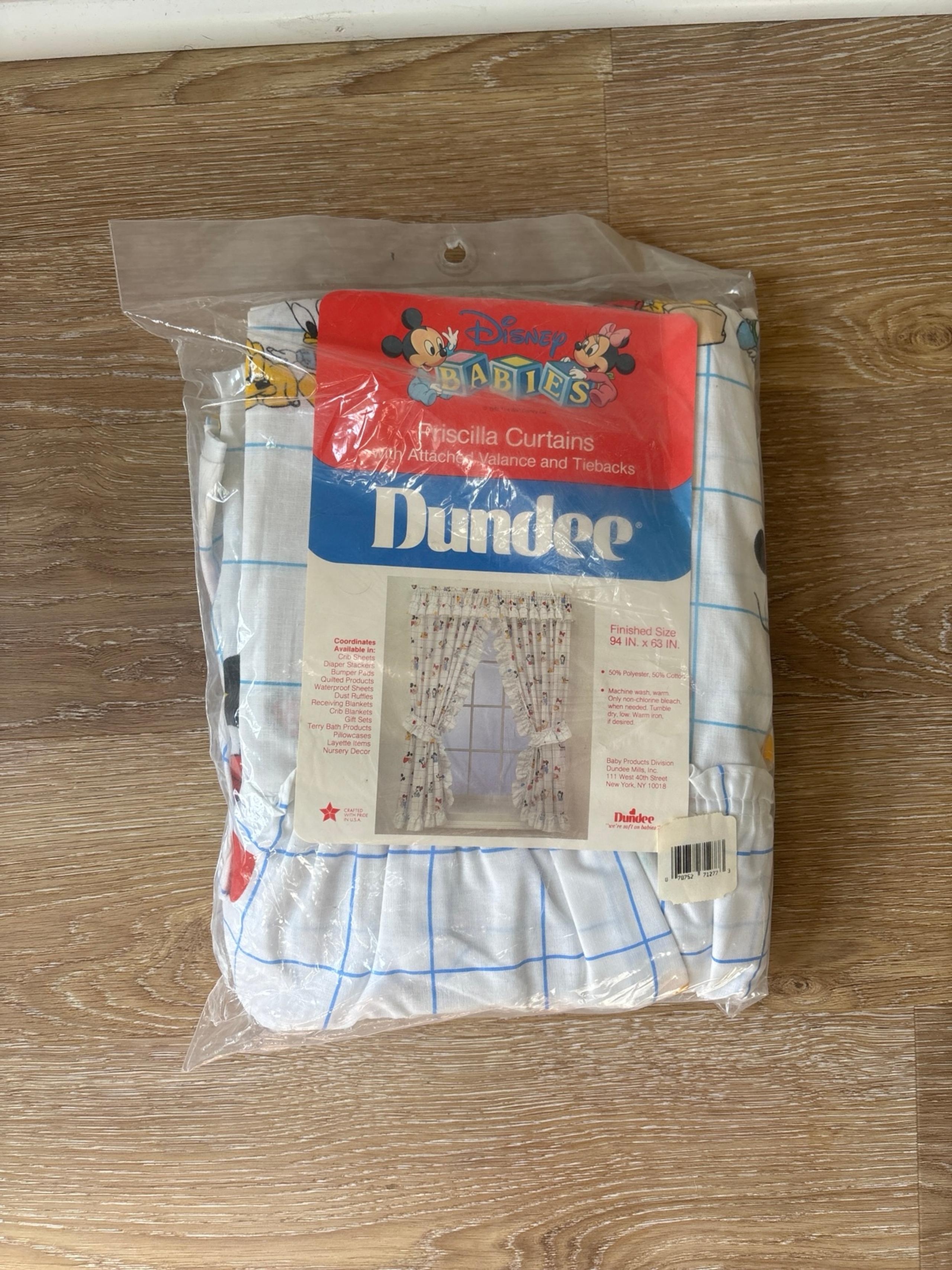 Vintage Unopened Dundee Disney Babies Priscilla Curtains & Valance 1984
