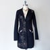 nolita black y2k floral embroidered button down coat womens Large