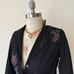 nolita black y2k floral embroidered button down coat womens Large