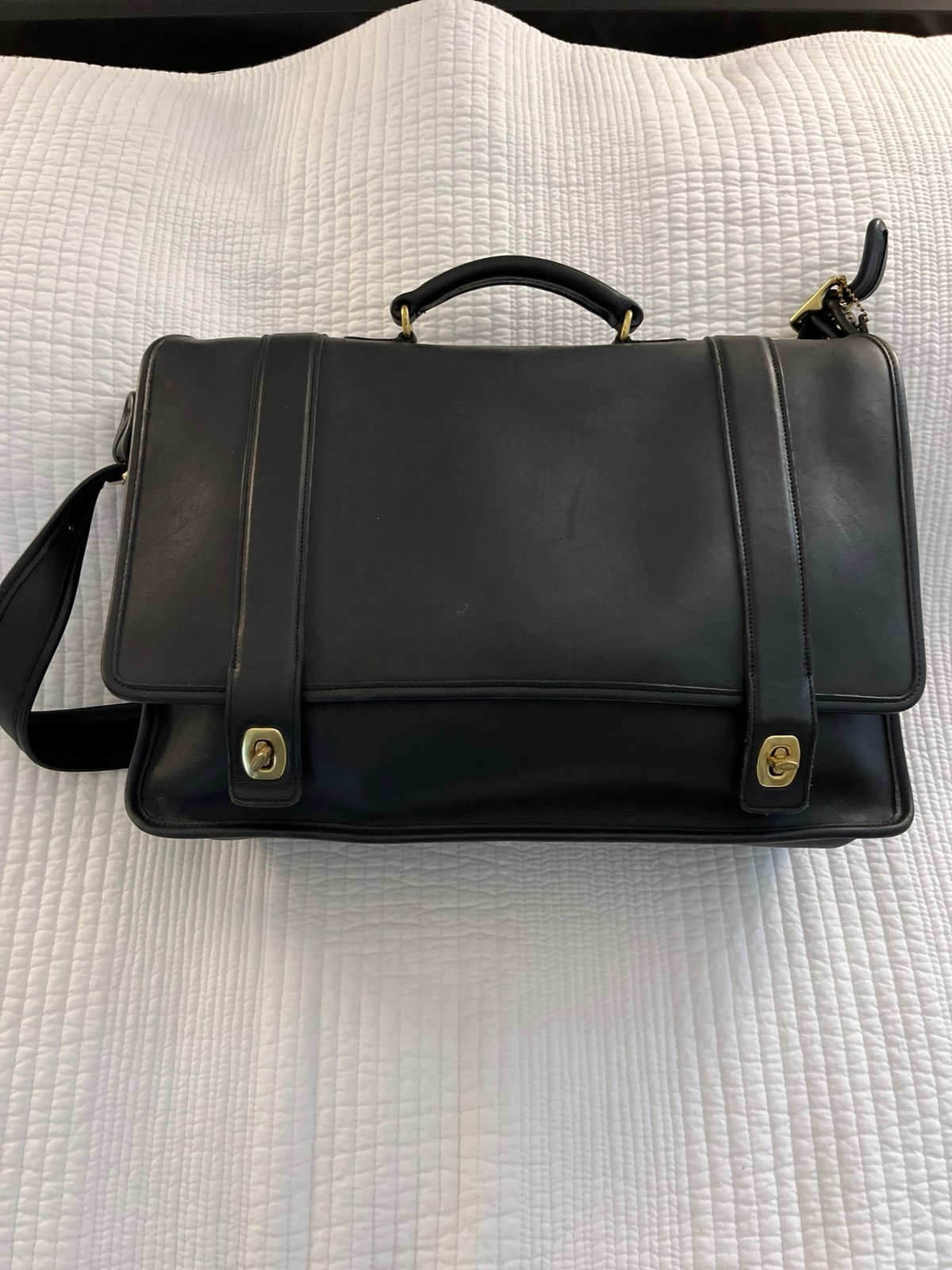 Original Vintage Coachbag/briefcase with solid brass detail.