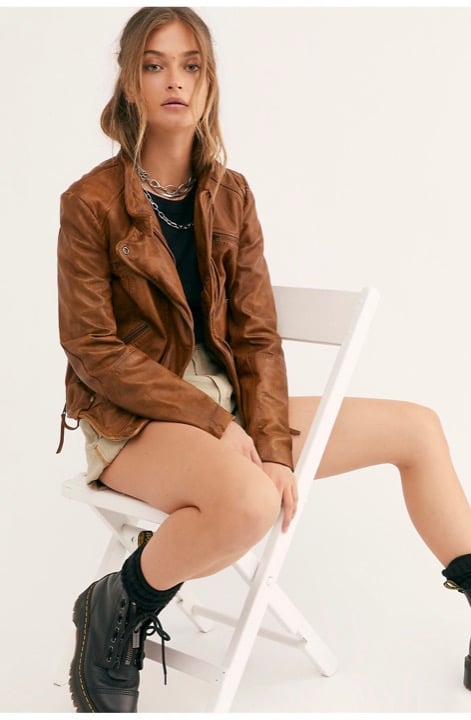 Arrow Moto Leather Jacket Free People