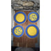Furio La Primula 4 Piece Yellow & Blue Floral DINNER PLATE SET! Made in Italy
