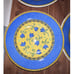 Furio La Primula 4 Piece Yellow & Blue Floral DINNER PLATE SET! Made in Italy