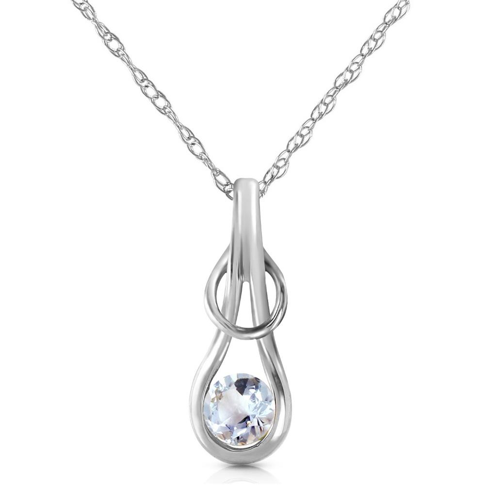 14K. SOLID GOLD NECKLACE WITH NATURAL AQUAMARINES