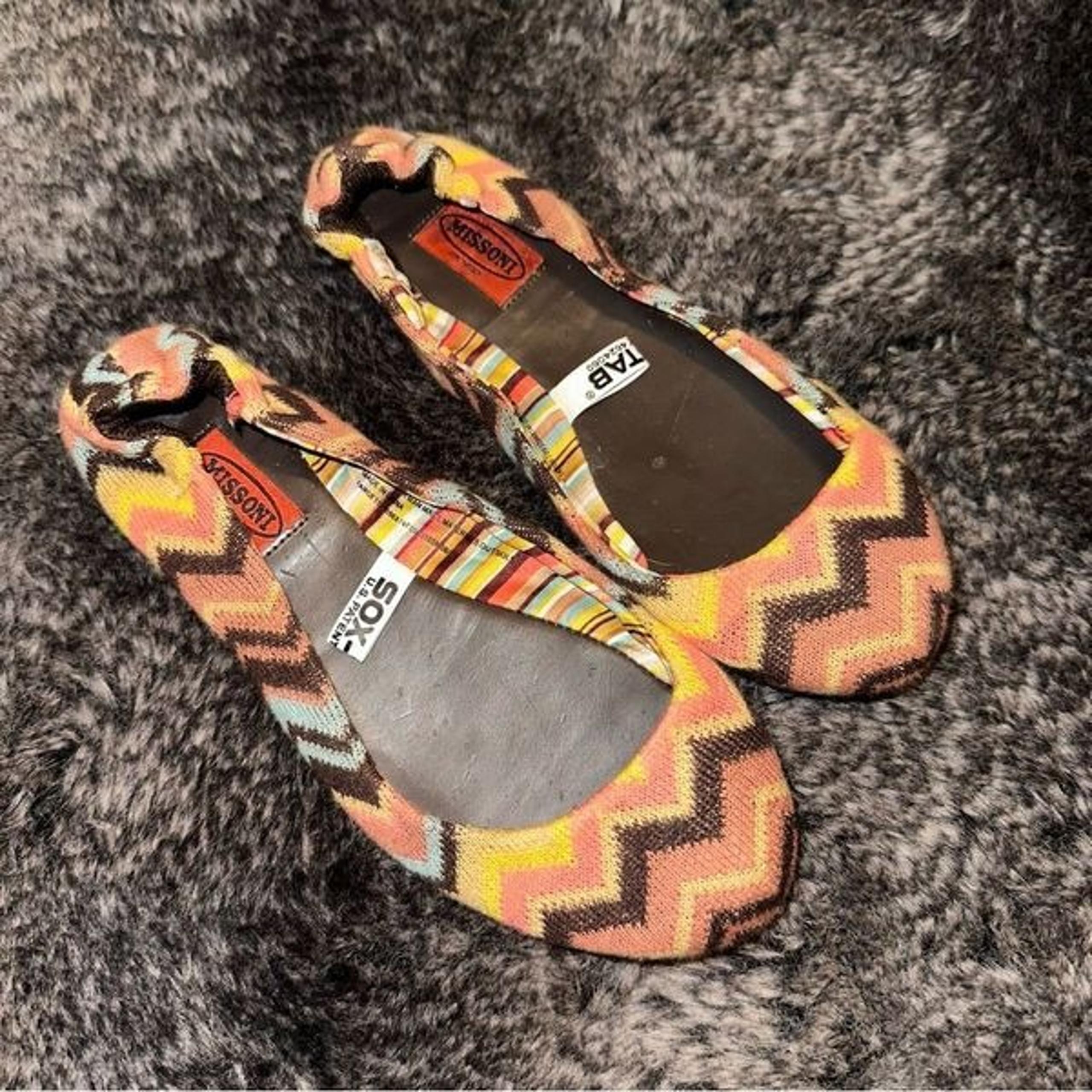 Missoni For Target Multicolor Zigzag Chevron Knit Ballet Flats Youth Sz 12 Boho