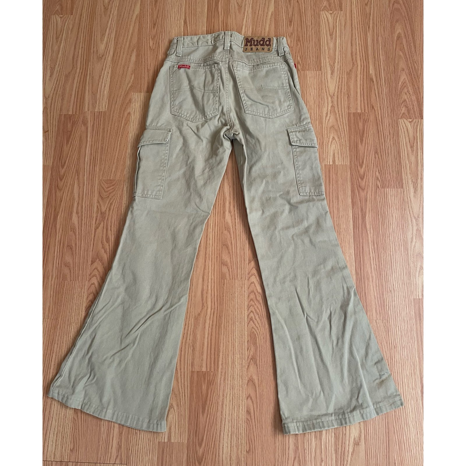 Vintage Y2K Mudd tan khaki cargo mid rise flare pants