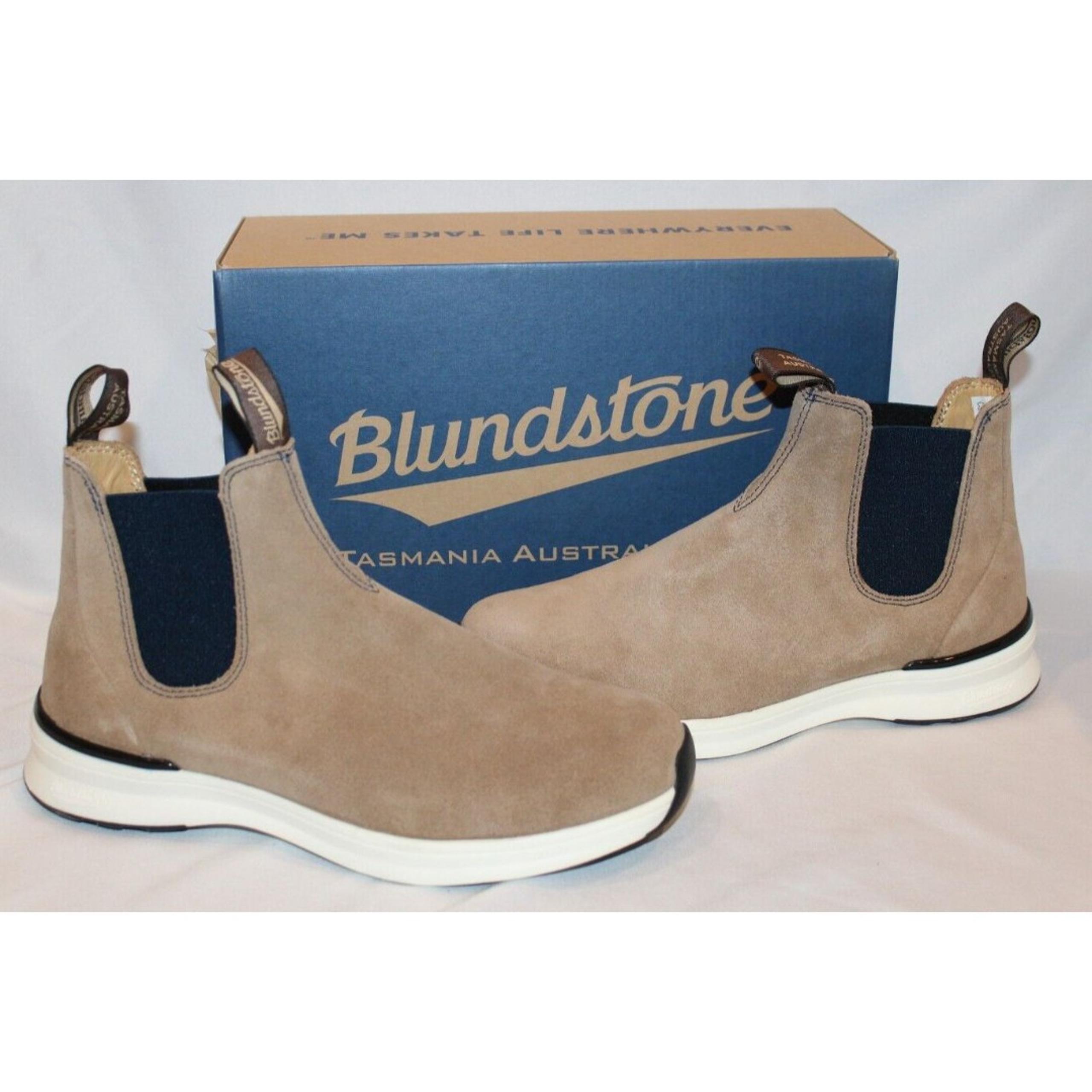 Blundstone Women's 2146 Chelsea Sneaker Boots Suede Sand Navy 8.5