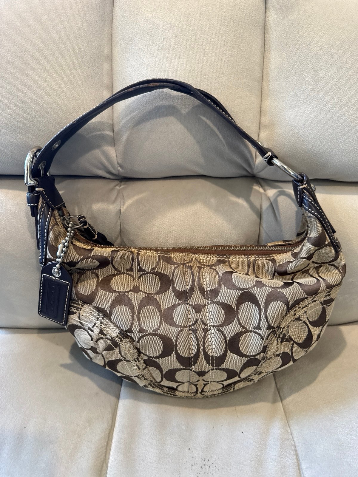 Coach Y2K half Moon signature one shoulder bag tote purse