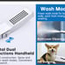 Rain shower head chrome with handheld shower head