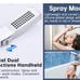 Rain shower head chrome with handheld shower head