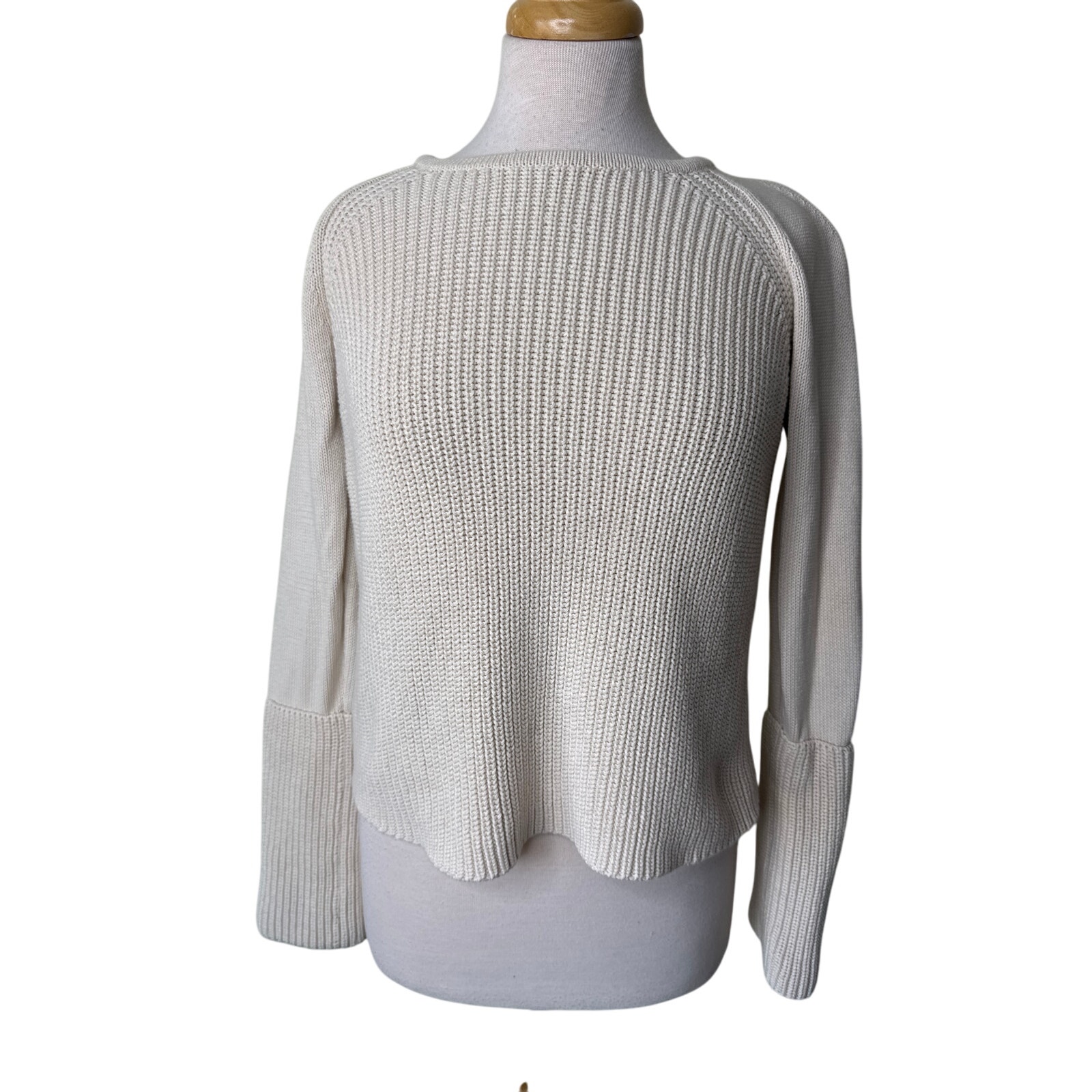 LA LIGNE New York Chucky Cable Knit Crewneck Sweater Oversized Cuffs Size XS
