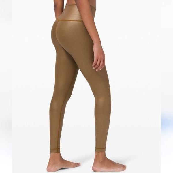 Lululemon Wunder Under High Rise Tights In Foil Matte Copper 28