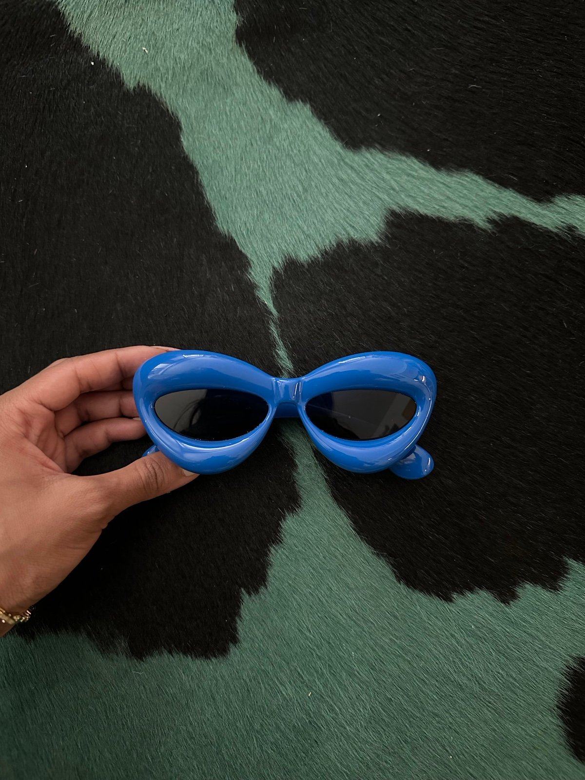 LOEWE Blue Inflated Cat-Eye Sunglasses