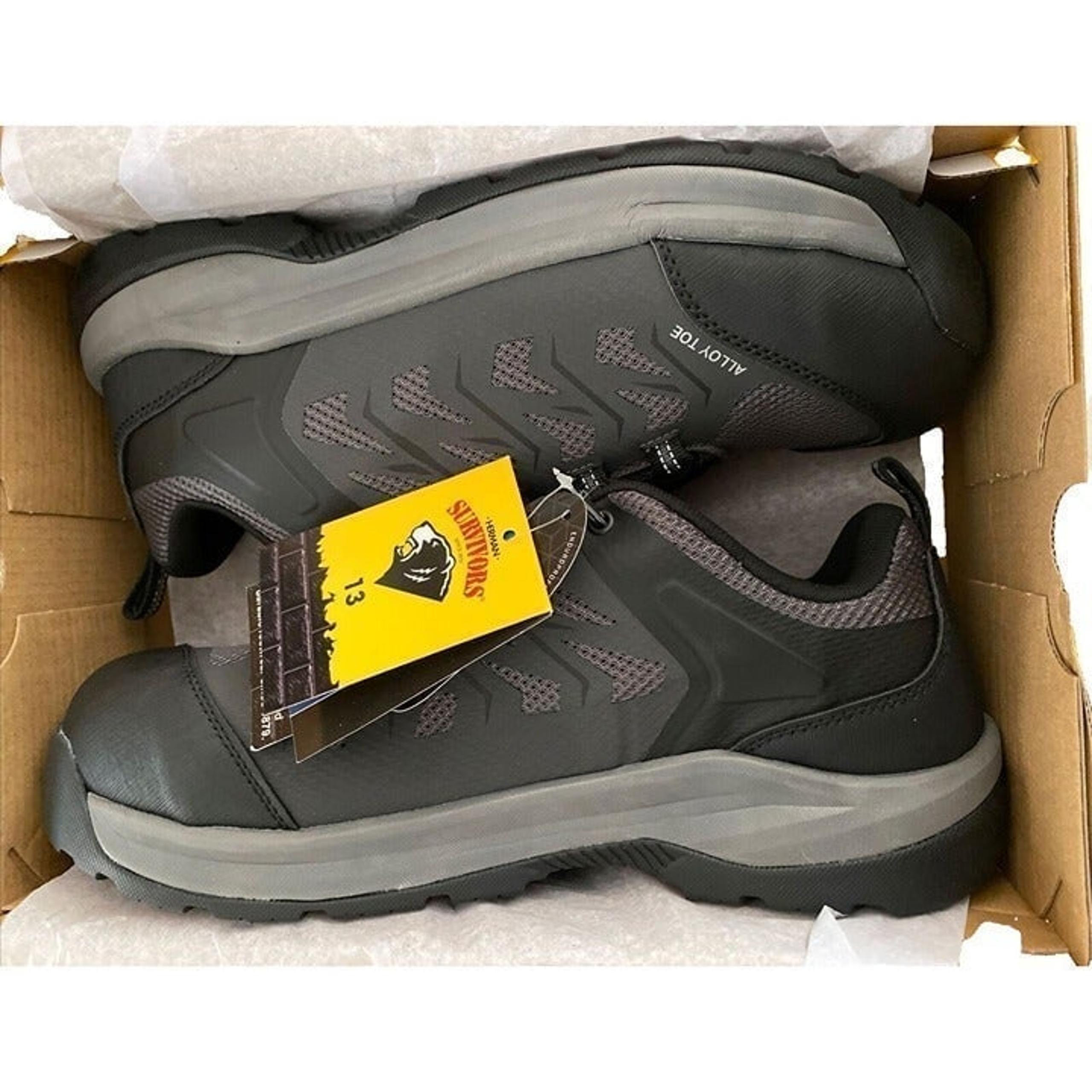 Herman Survivors Aluminum Toe Work Shoes Oil & Slip Resistant Gray Men Size 13