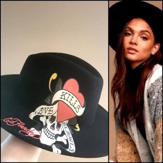 Vintage ed hardy fedora hat