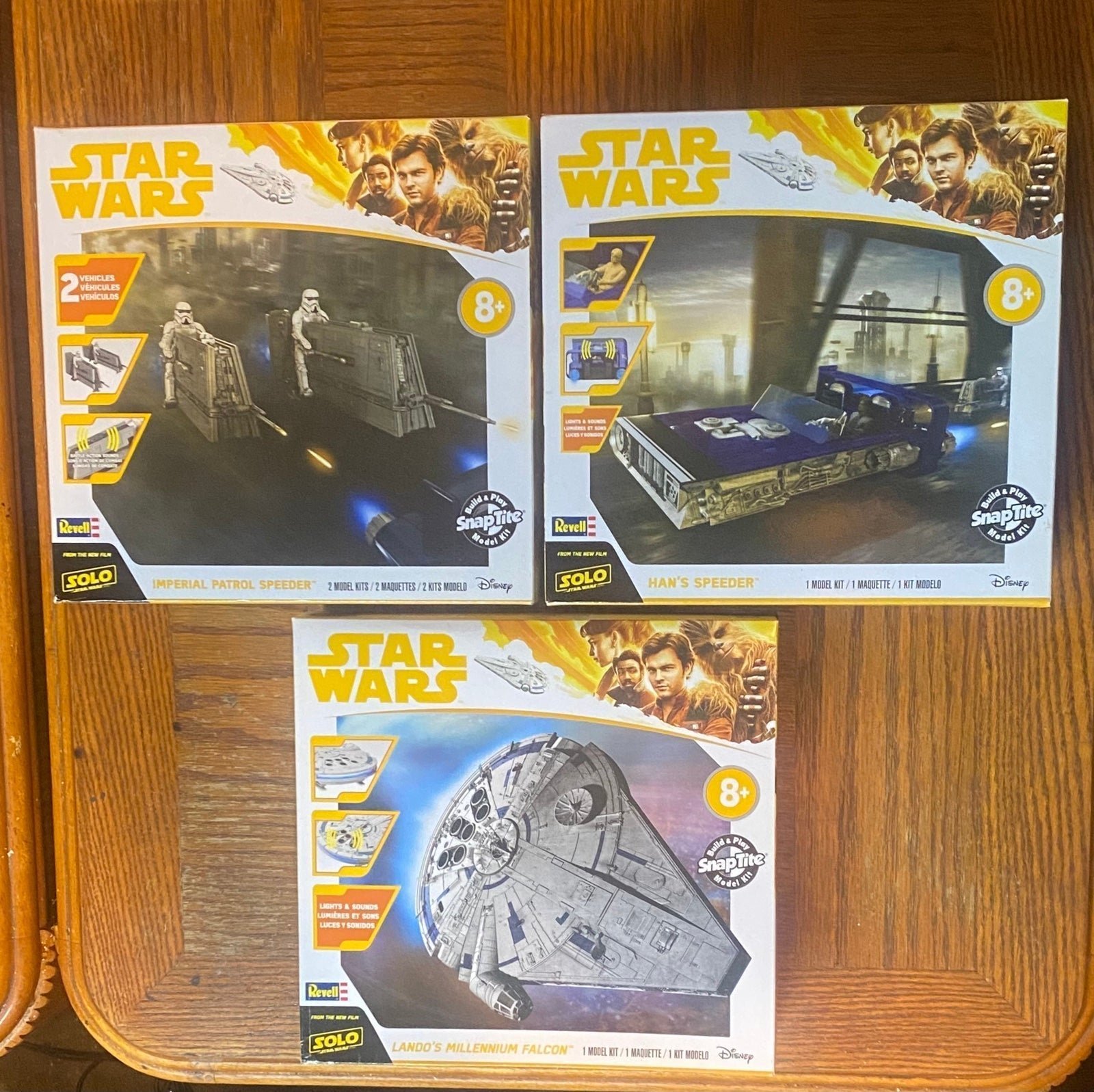 Revell Star Wars Hans Speeder, Landos Millennium Falcon, Imperial Speeder