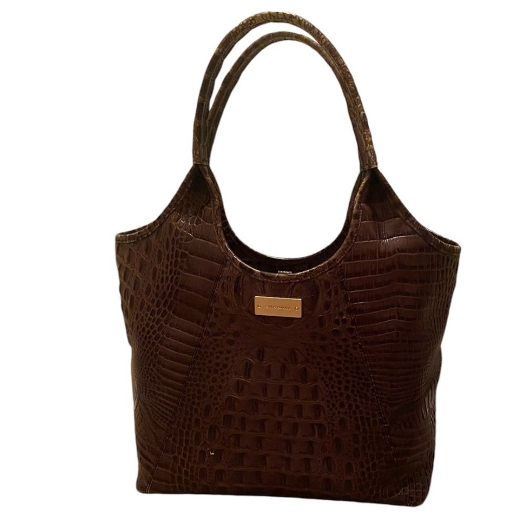 Brahmin croc embossed shoulder bag